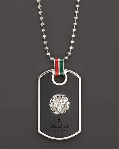 mens gucci dog tag necklace|Gucci dog tags for sale.